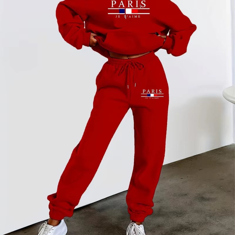 Women'S Y2K Jogging Two-Piece Hooded Set Tracksuit Fall Winter Comfortable Pantsuit Long-Sleeved Hoodie & Trousers Casual Sets