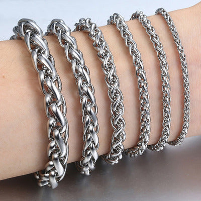 Hot Sale Titanium Steel Men's Flower Basket Chain Bracelet Korean Stainless Steel Fashion Jewelry Keel Chain Bracelet Jewelry Wholesale