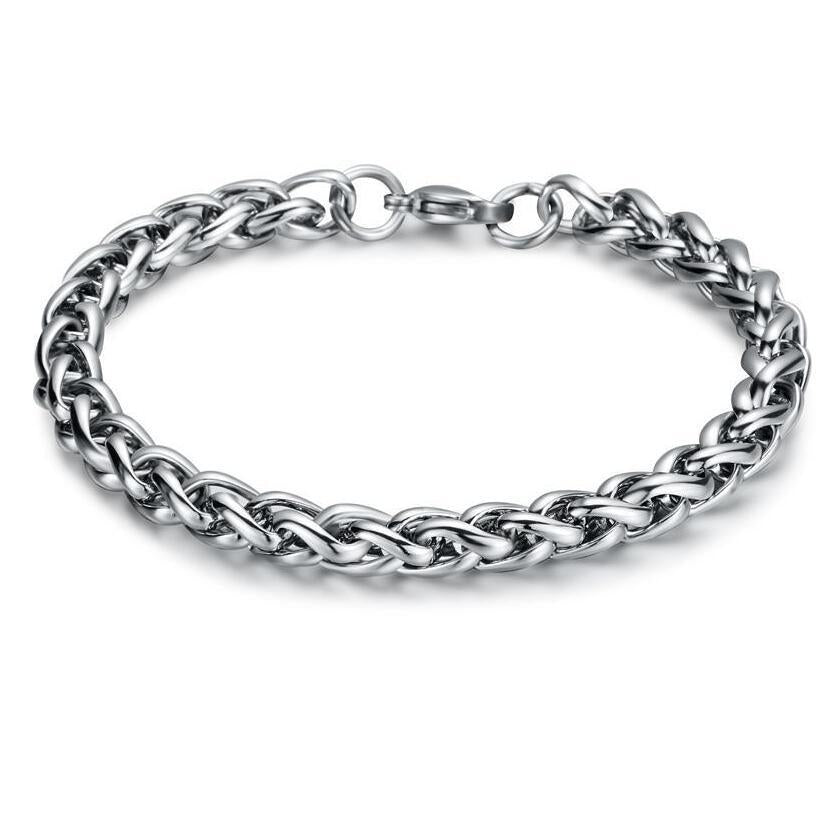 Hot Sale Titanium Steel Men's Flower Basket Chain Bracelet Korean Stainless Steel Fashion Jewelry Keel Chain Bracelet Jewelry Wholesale