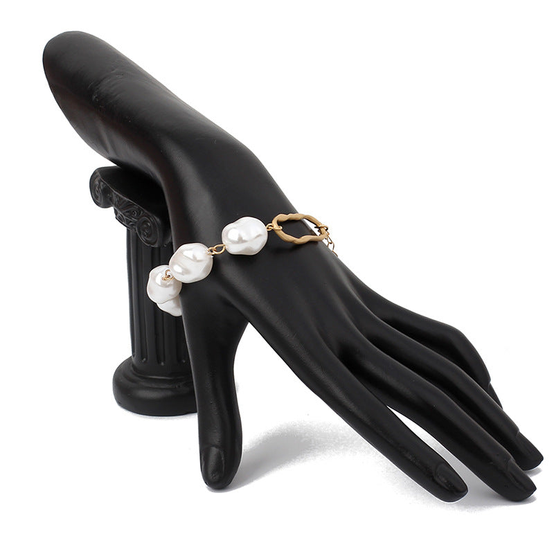 Jewelry Fashion Creative Irregular Pearl Bracelet Simple Personality Metal Bracelet Accessories