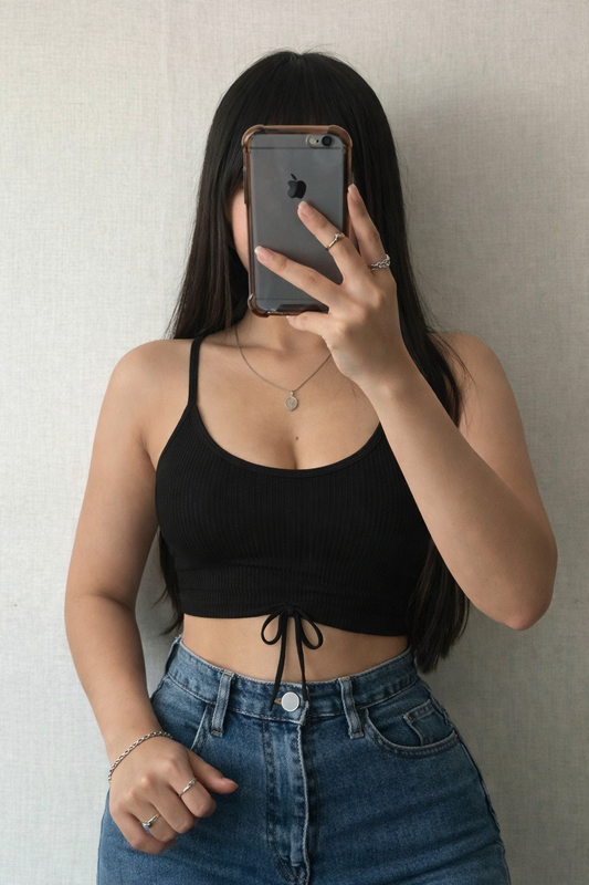 Adora Milano Sommer Crop Tops Damen Ärmellos