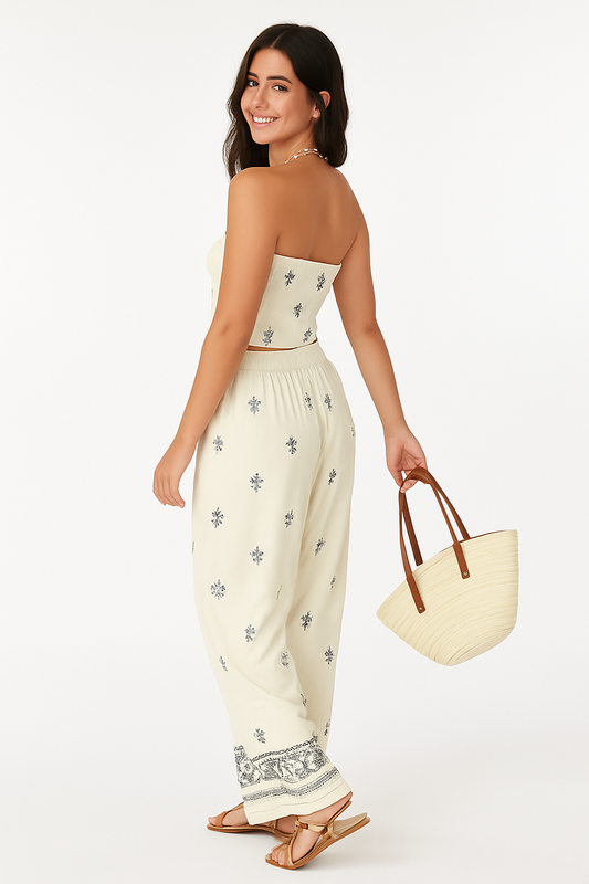 Adora Milano Smocked Tube Top and Pants Set
