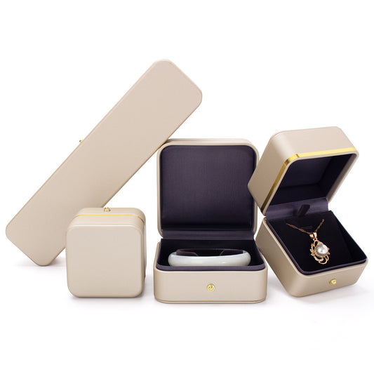 High-end PU Jewelry Box Ring Pendant Necklace Bracelet Box Jewelry Packaging Box