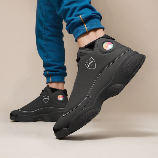 Adora Milano Serie 133 Black Sole High-Top-Basketball-Sneaker aus Leder