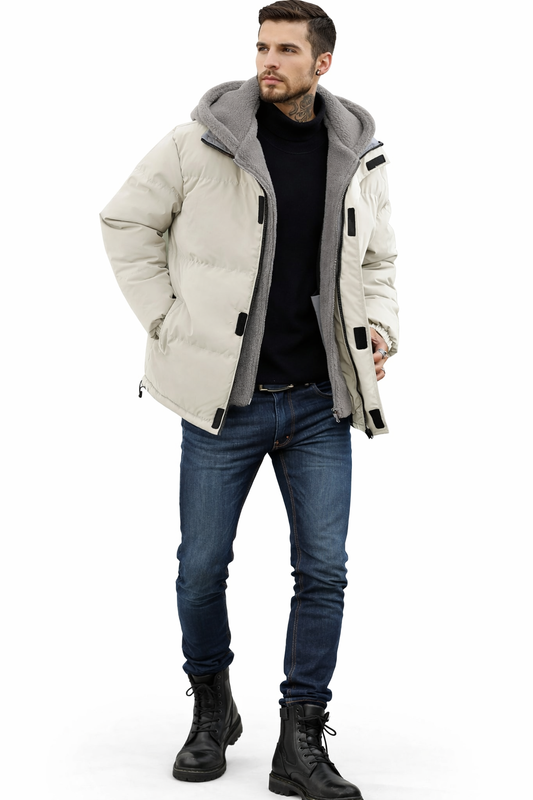 Adora Milano Giacca da uomo casual con cappuccio stile "Bread Coat" Tasche Soprabito