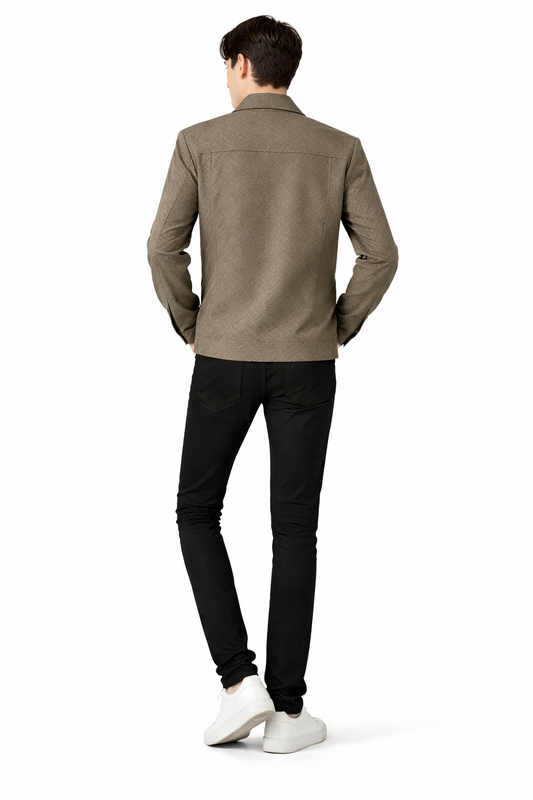 Giacca da uomo Adora Milano a maniche lunghe con risvolto, cappotto monopetto nero, tasche