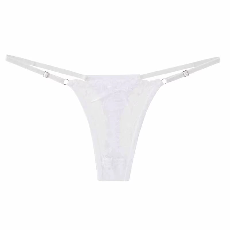 ALLTOOALL Sexy Lace Underwear for Women Low Rise Adjustable Thongs Transparent G-String Female Breathable Underpants Lingerie