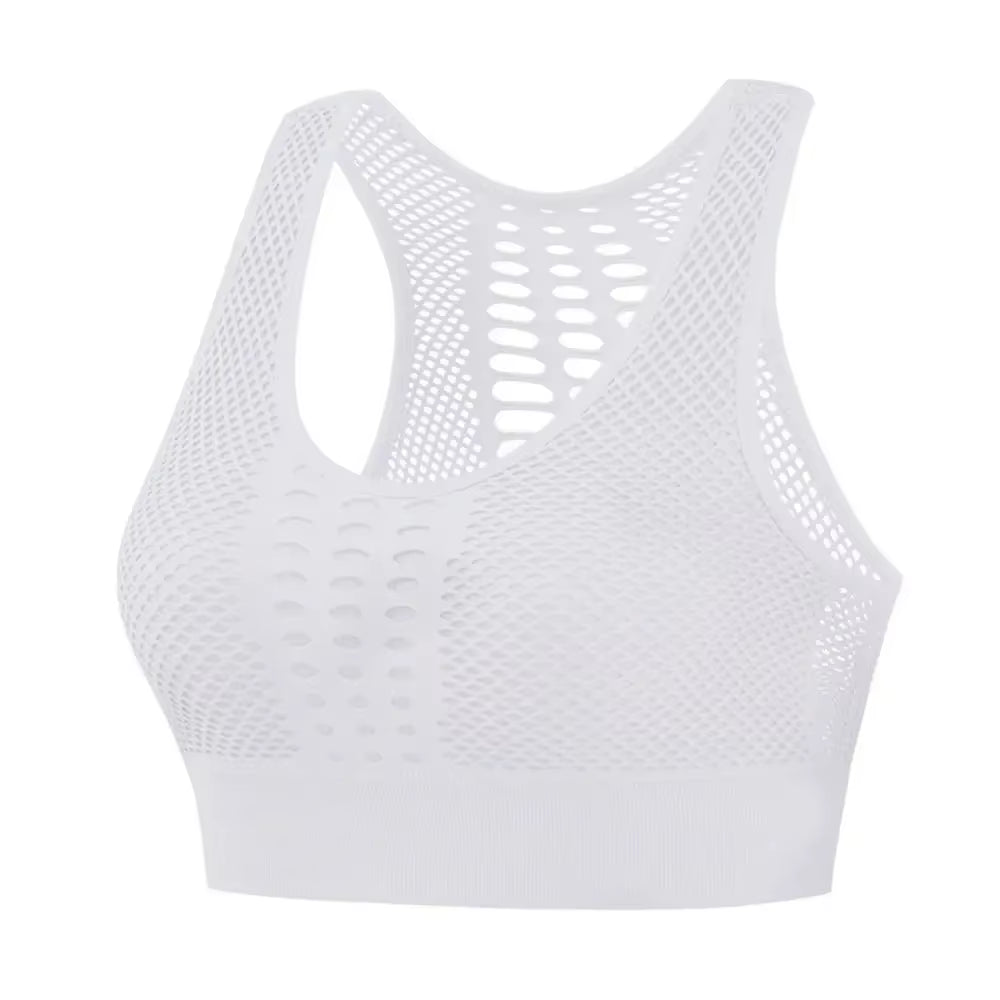 Female High Shockproof Women Active Bra Breathable Hollow Out Yoga Bra Quick-Drying Comfortable Sports Bra Running
