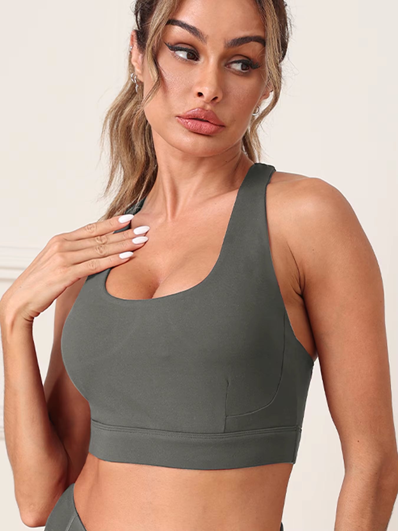 Women Sport Bra Fitness Letters Yoga Bra Cup Running Yoga Gym Fitness Crop Top Women Push up Bralette Sports Bras
