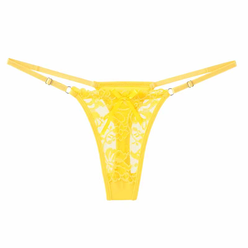 ALLTOOALL Sexy Lace Underwear for Women Low Rise Adjustable Thongs Transparent G-String Female Breathable Underpants Lingerie