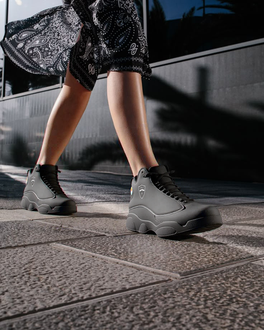 Adora Milano Serie 133 Black Sole High-Top-Basketball-Sneaker aus Leder