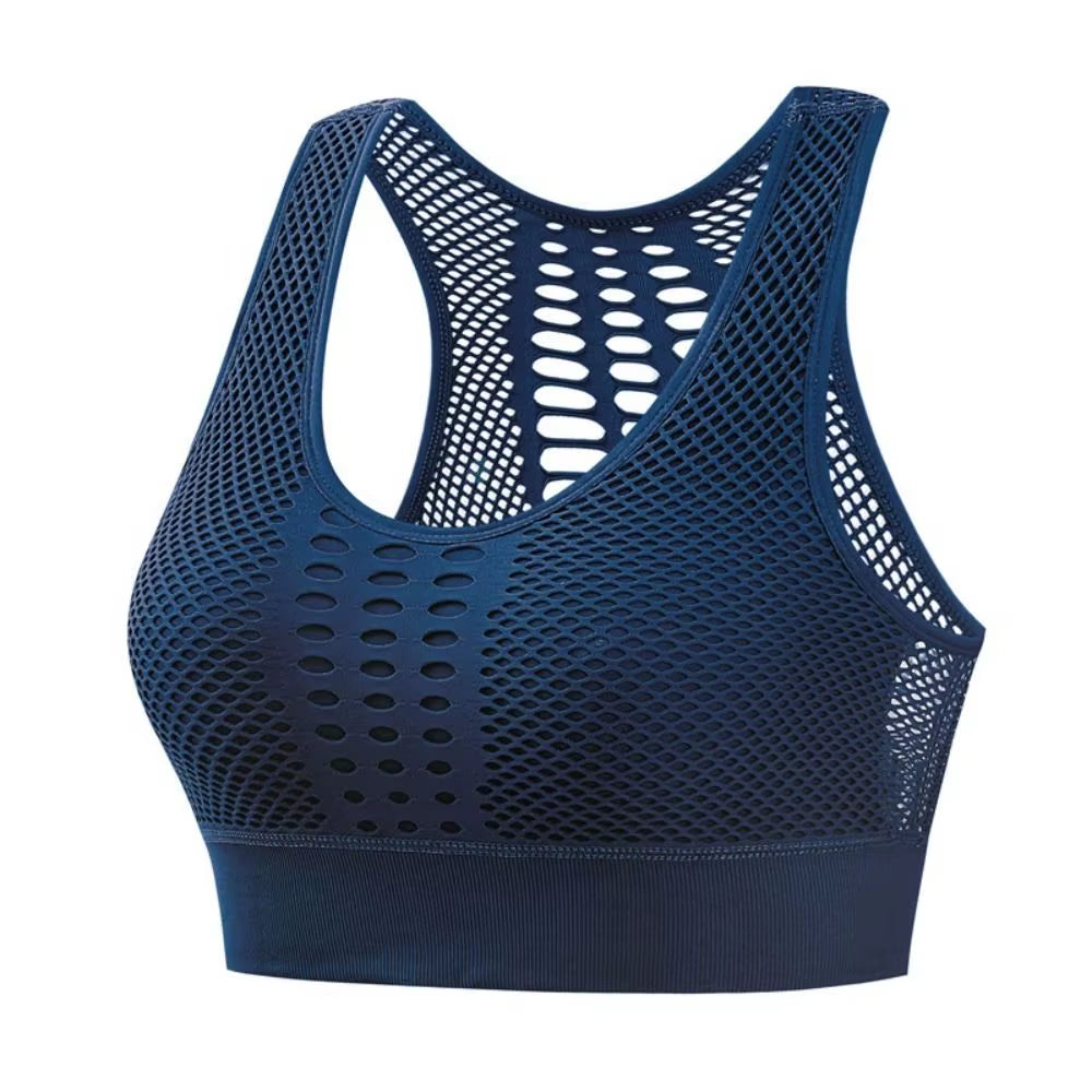 Female High Shockproof Women Active Bra Breathable Hollow Out Yoga Bra Quick-Drying Comfortable Sports Bra Running