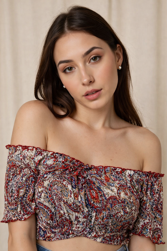 Adora Milano Top Crop Arricciato Incrociato