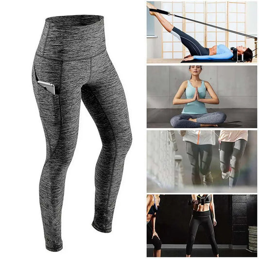 Adora Milano Leggings Yoga Donna Controllo Pancia Arricciati Effetto Push Up Con Tasche