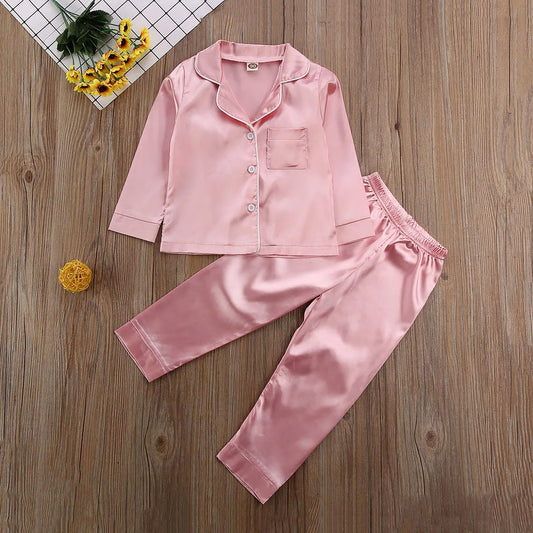 Adora Milano Completo Pigiama Autunno Inverno Tinta Unita Manica Lunga con Bottoni + Pantaloni Lunghi Ragazza