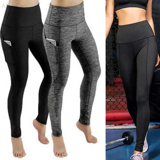 Adora Milano Leggings Yoga Donna Controllo Pancia Arricciati Effetto Push Up Con Tasche