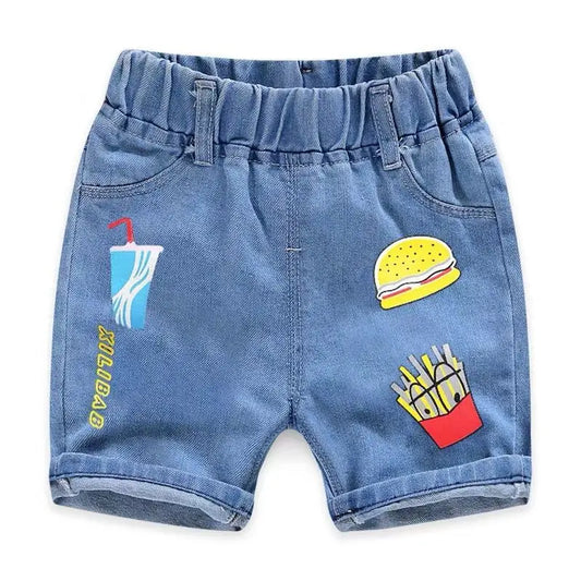 Adora Milano Pantaloncini da ragazzo Jeans Estivi Stampa per ragazzi Denim Cotone