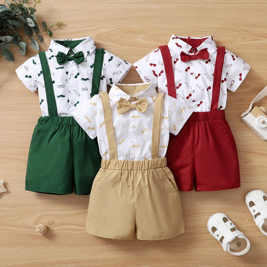 Adora Milano Baby Jungen Kleider-Set Hemd + einfarbige Shorts
