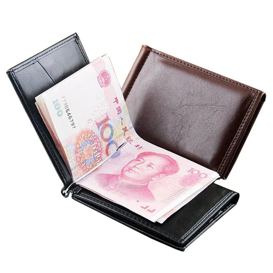 Adora Milano Portafoglio fermasoldi da uomo in pelle porta carte di credito e contanti