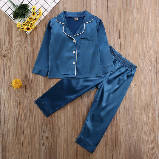Adora Milano Completo Pigiama Autunno Inverno Tinta Unita Manica Lunga con Bottoni + Pantaloni Lunghi Ragazza