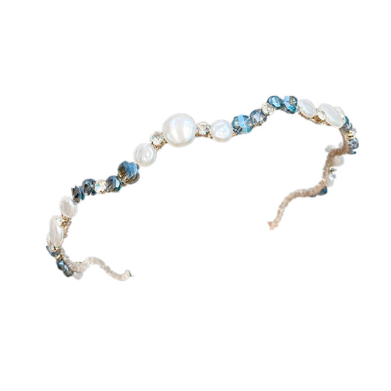 Mori Headband Fairy Temperament Fashion Korean Wave Headband French Retro Pearl Leaf Headdress Press Hair