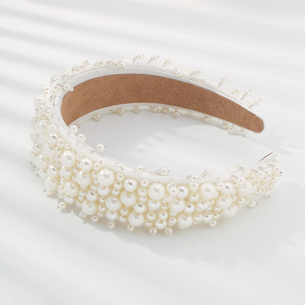 Baroque Bride Pearl Starry Headband Headband Prom Personality Full Of Diamonds Braided Korean Crystal Headband