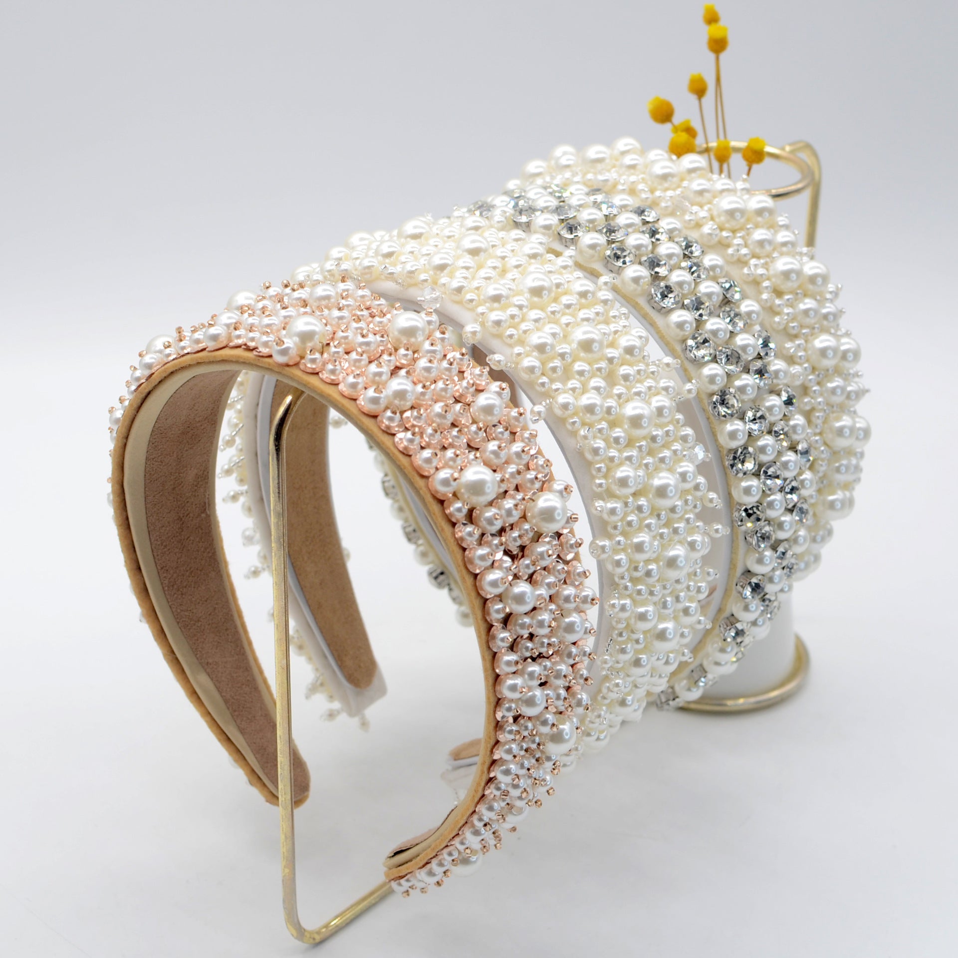 Baroque Bride Pearl Starry Headband Headband Prom Personality Full Of Diamonds Braided Korean Crystal Headband