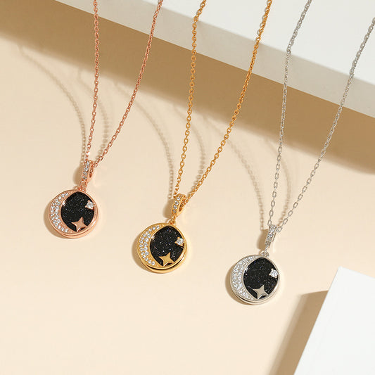 S925 Sterling Silver Star Necklace Women's Korean-style European And American-style Niche Design Clavicle Chain Instagram Style Light Luxury Fritillaria Pendant