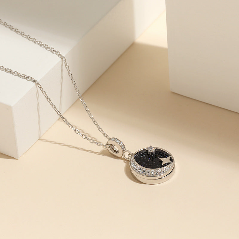 S925 Sterling Silver Star Necklace Women's Korean-style European And American-style Niche Design Clavicle Chain Instagram Style Light Luxury Fritillaria Pendant