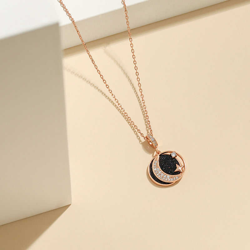 S925 Sterling Silver Star Necklace Women's Korean-style European And American-style Niche Design Clavicle Chain Instagram Style Light Luxury Fritillaria Pendant