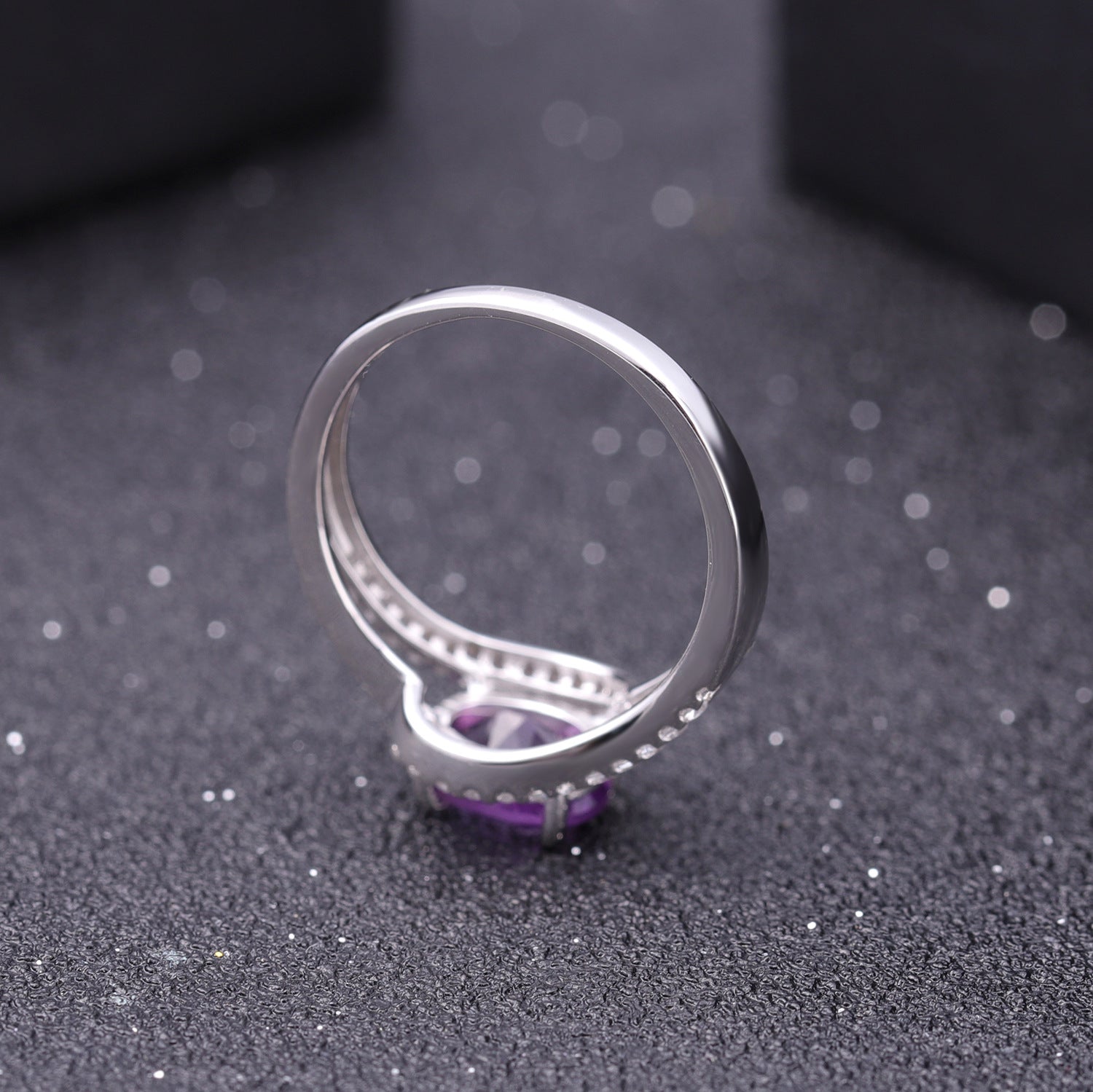 S925 Sterling Silver Inlaid Natural Sapphire Ring