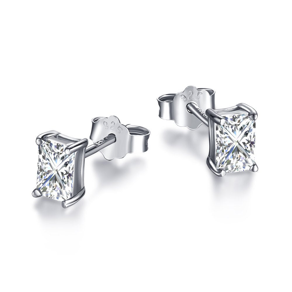 S925 Sterling  Zircon Single Diamond Earrings Flashing High-end Light Luxury 8A Ice Flower Cut Female Earrings For Ear Piercing