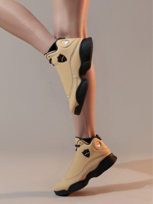 Adora Milano Serie 123 Black Sole High-Top Leather Basketball Sneakers