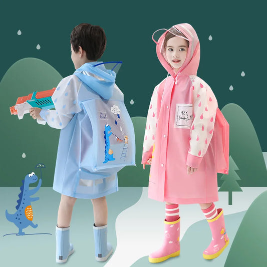 Adora Milano Impermeabile per Bambini Bambine Bambini in età Scolastica Posizione dello Zaino Impermeabile