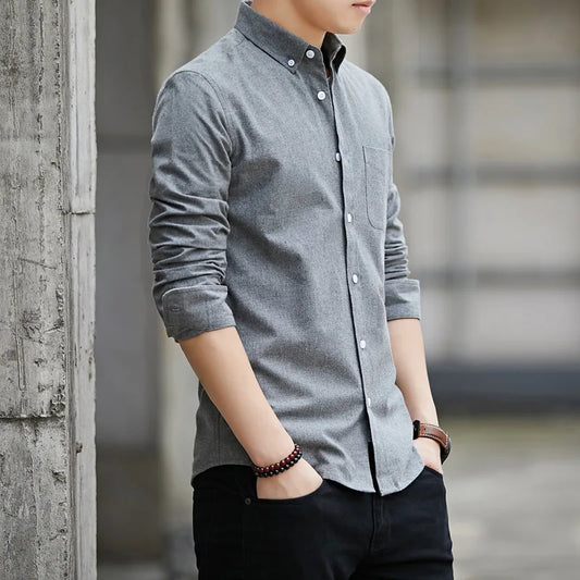 Adora Milano Camicia da Uomo in Cotone Oxford Camicia Casual