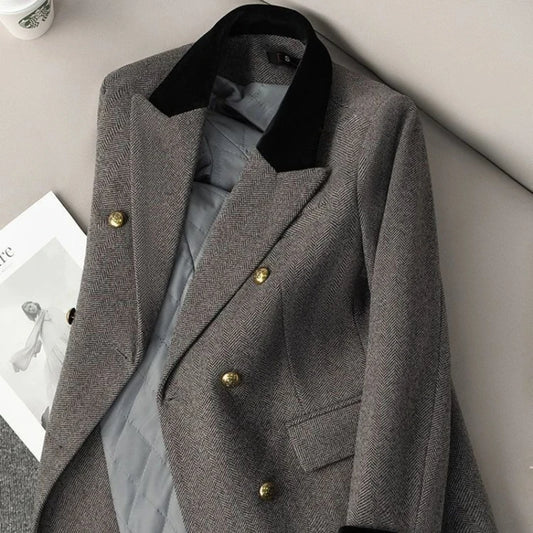 Adora Milano blazer da donna slim fit grigio nuovo stile invernale blazer alla moda per donna