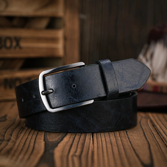Adora Milano cintura in PU marrone da uomo con fibbia in metallo stile casual retrò
