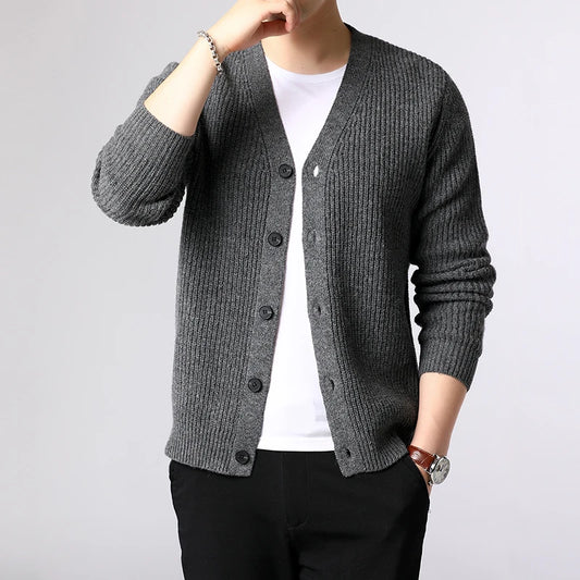 Adora Milano Brand di Moda Maglione Uomo Cardigan Spesso Slim Fit Pullover Maglieria Calda