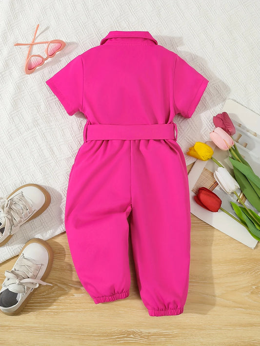 Adora Milano Baby-Mädchen Sommer Kurzarm-Einteiler Hose + Gürtel 2-teiliges Set