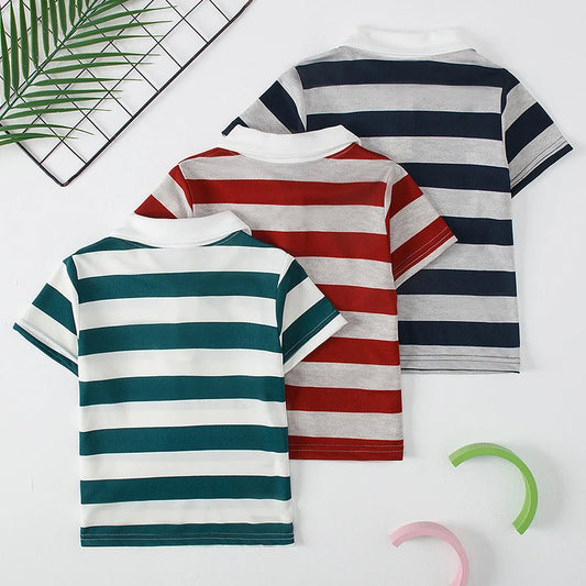 Adora Milano Polo a Righe Multicolore per Bambini Maglietta Casual Moda Bambino