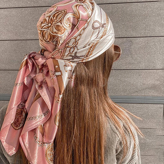 Adora Milano Sciarpe Quadrate di Seta da Donna Scialli Stampa di Moda Fazzoletto da Testa Foulard Bandana