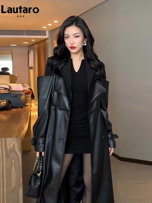 Adora Milano Trench in Pelle da Donna Doppiopetto