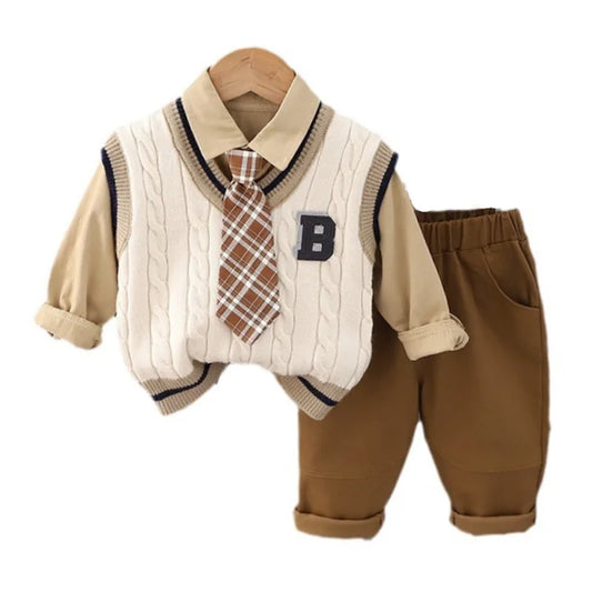 Adora Milano Vestito per bambini casual da bambino con gilet, camicia e pantaloni