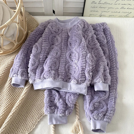 Adora Milano Pigiami in flanella per neonati e bambini, set di vestiti per bambine, autunno e inverno