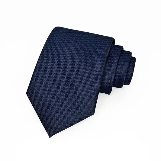 Adora Milano Solid Color Striped Neck Ties For Men Trendy Black