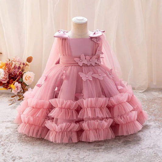 Adora Milano Vestito da bambina 1-5 anni abito da sera senza maniche per matrimonio