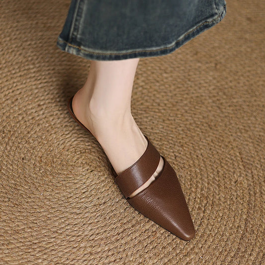 Nuove Mules Estive da Donna 2025 Scarpe da Donna Ciabatte con Tacco Sottile a Punta Infradito da Donna Sandali Moderni