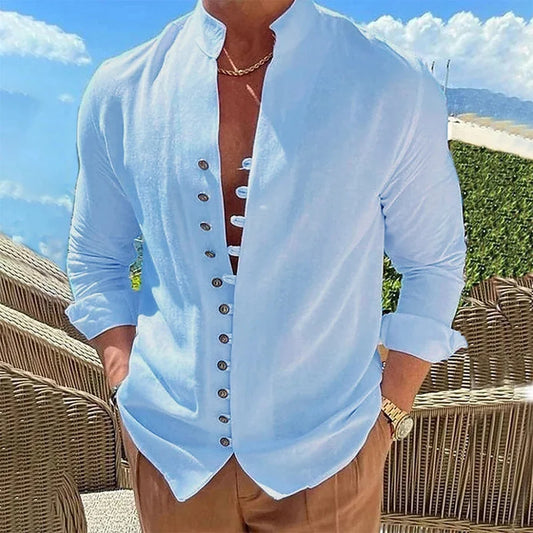 Camicia da uomo in cotone e lino Adora Milano