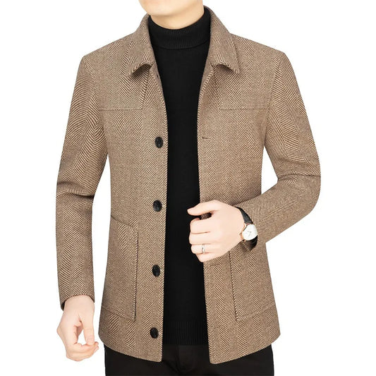 Adora Milano Uomo Abito Autunnale Giacca Vintage Tinta Unita Manica Lunga Blazer Maschile Tasca Casual Capospalla da Uomo