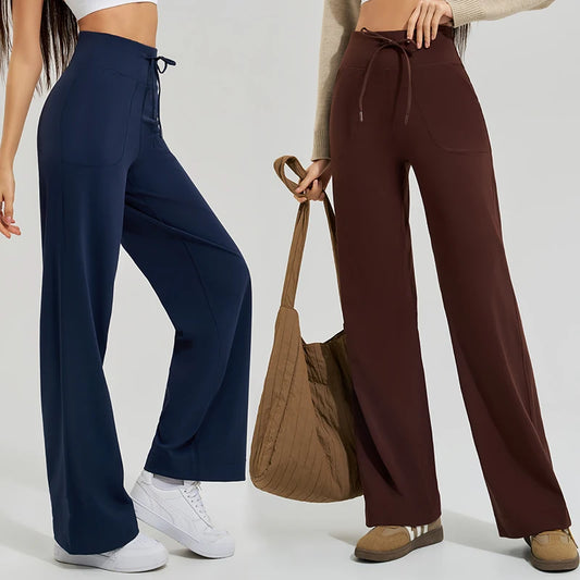 Adora Milano Pantaloni Yoga a Vita Alta da Donna per Palestra, Ampio per Corsa Yoga